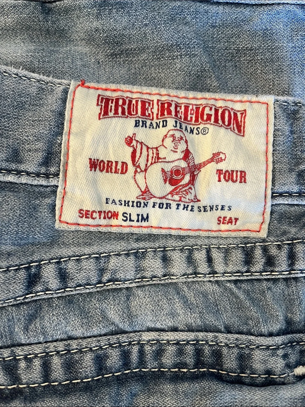 True Religion Men's Slim Straight Blue Denim Jeans